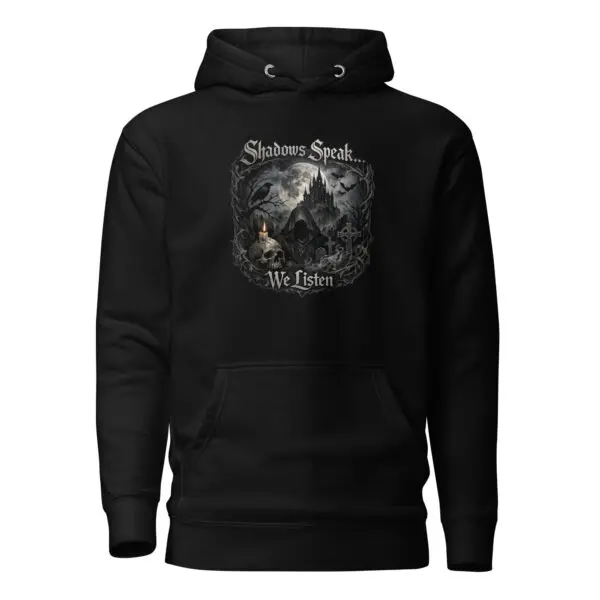 Dark Art Graphic Hoodie | Shadows Speak We Listen | Knotted Tree Studios