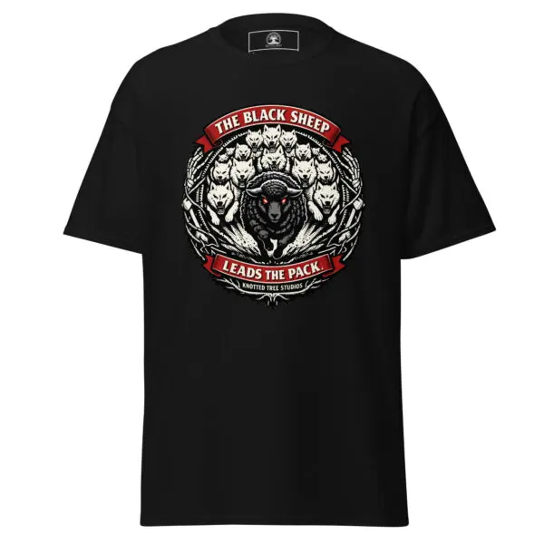 Dark Art Graphic Tee | The Black Sheep Leads The Pack | Knotted Tree Studios