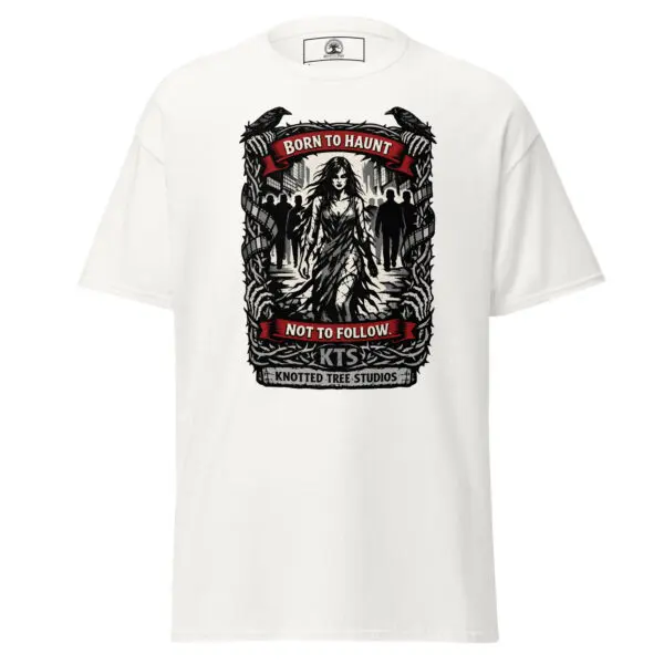 Dark Art Graphic Tee | Born To Haunt | Knotted Tree Studios