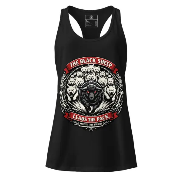Women’s Dark Art Tank Top | The Black Sheep Leads The Pack | Knotted Tree Studios