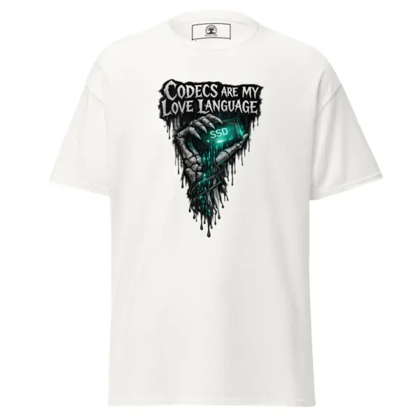 Dark Art Graphic Tee | Codecs Love Language | Knotted Tree Studios
