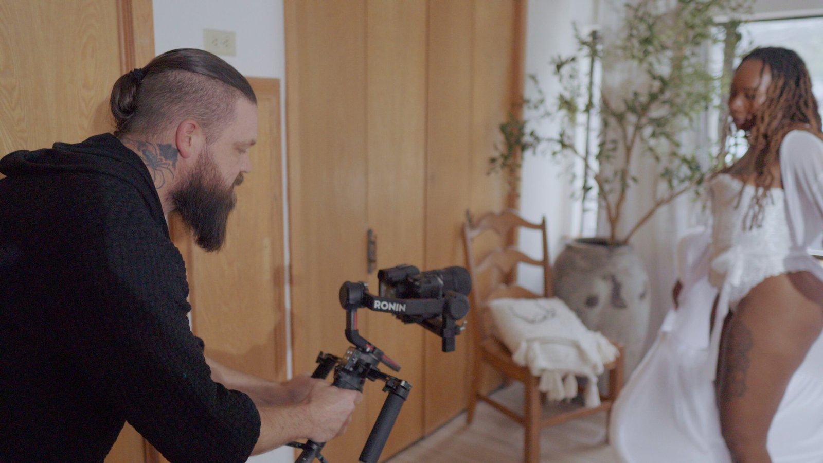 MJ Sutton on a videography collaboration shoot