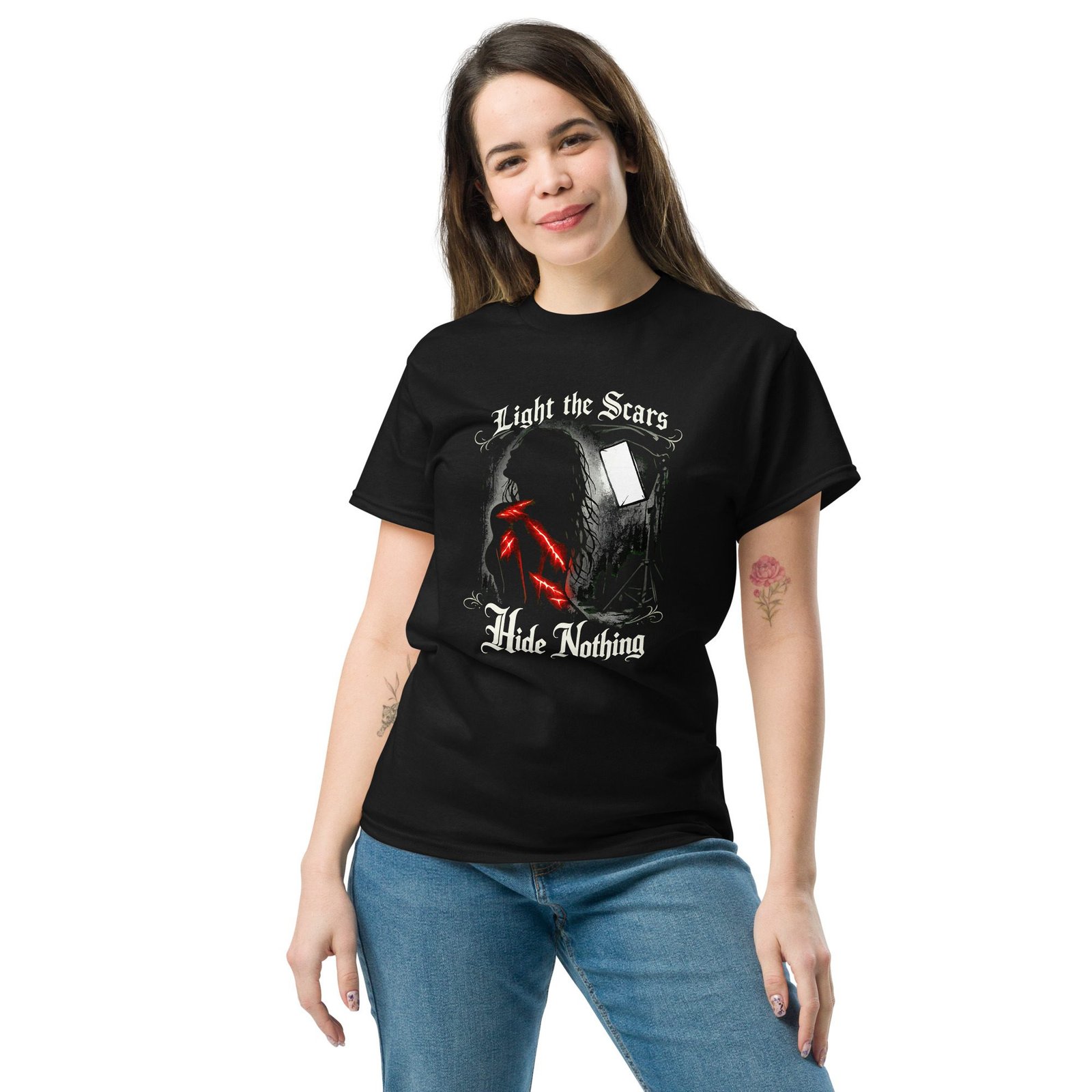 Photographers Graphic Tee | Light The Scars | Knotted Tree Studios - Image 3