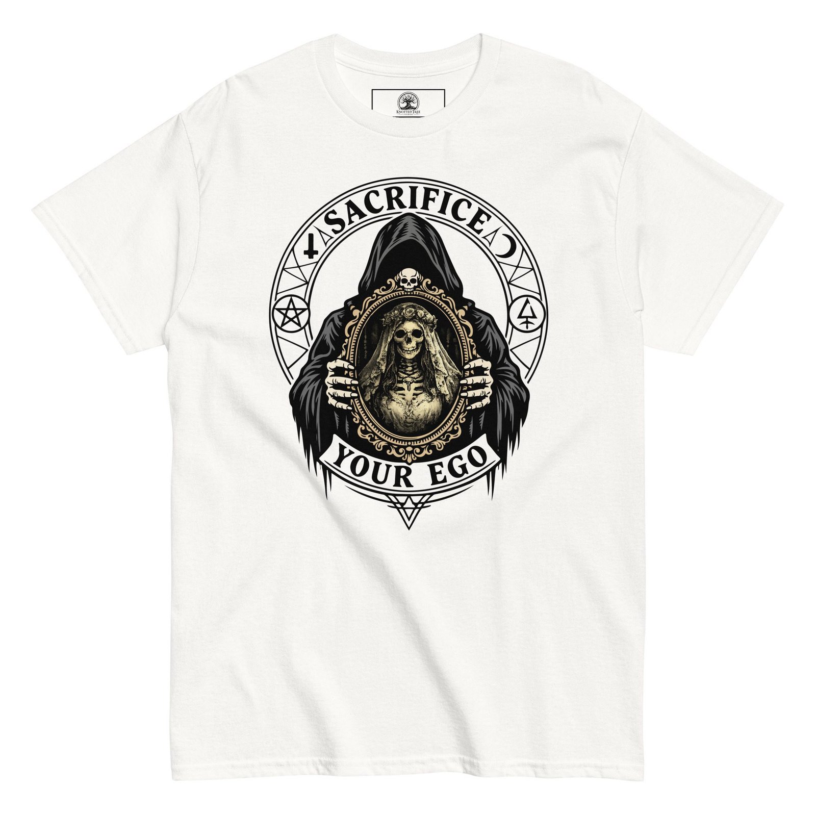 Dark Art Graphic Tee | Sacrifice Your Ego | Knotted Tree Studios - Image 5