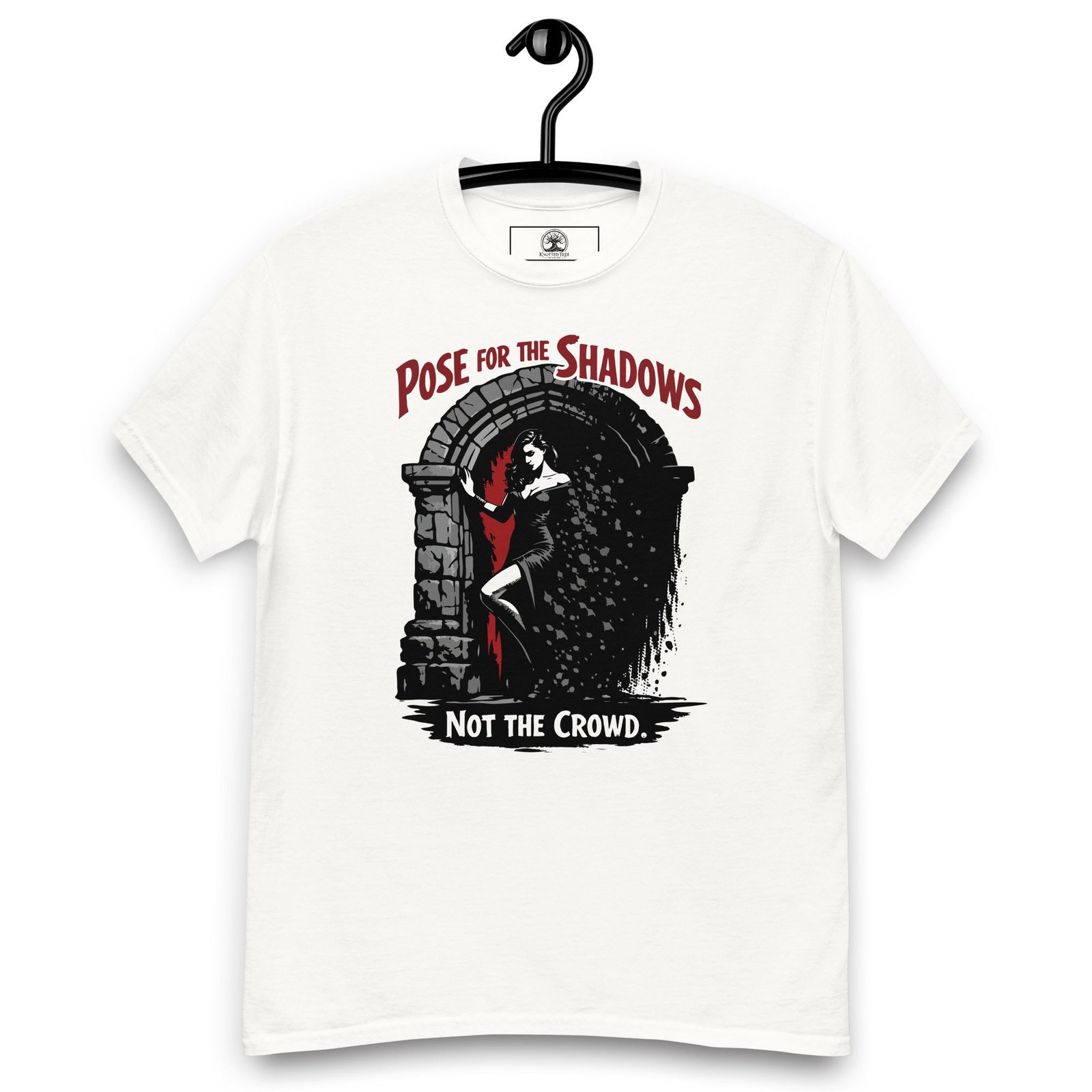 Dark Art Graphic Tee | Pose For The Shadows | Knotted Tree Studios - Image 5