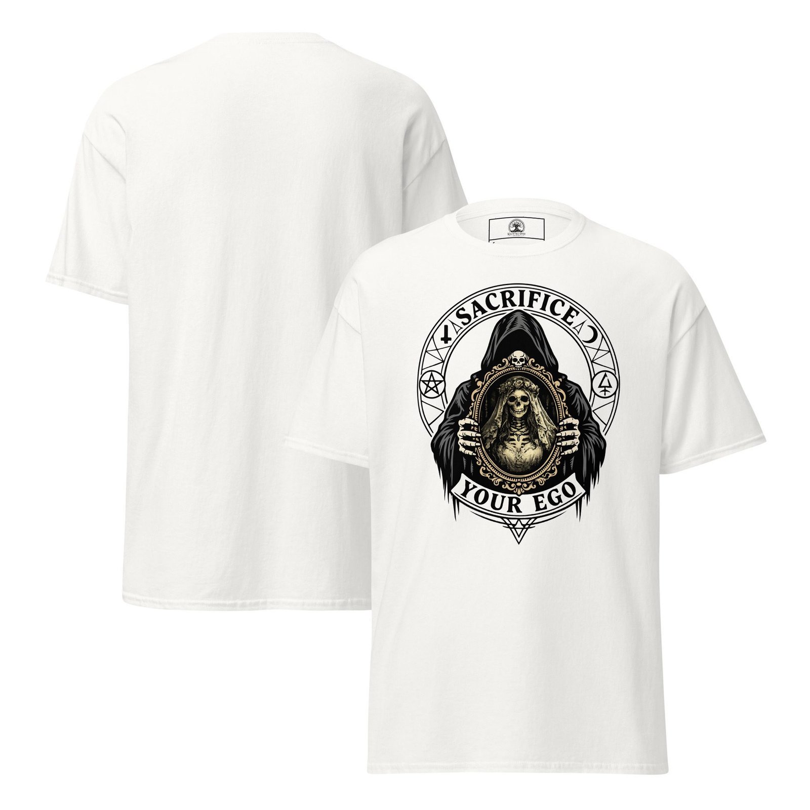 Dark Art Graphic Tee | Sacrifice Your Ego | Knotted Tree Studios - Image 4