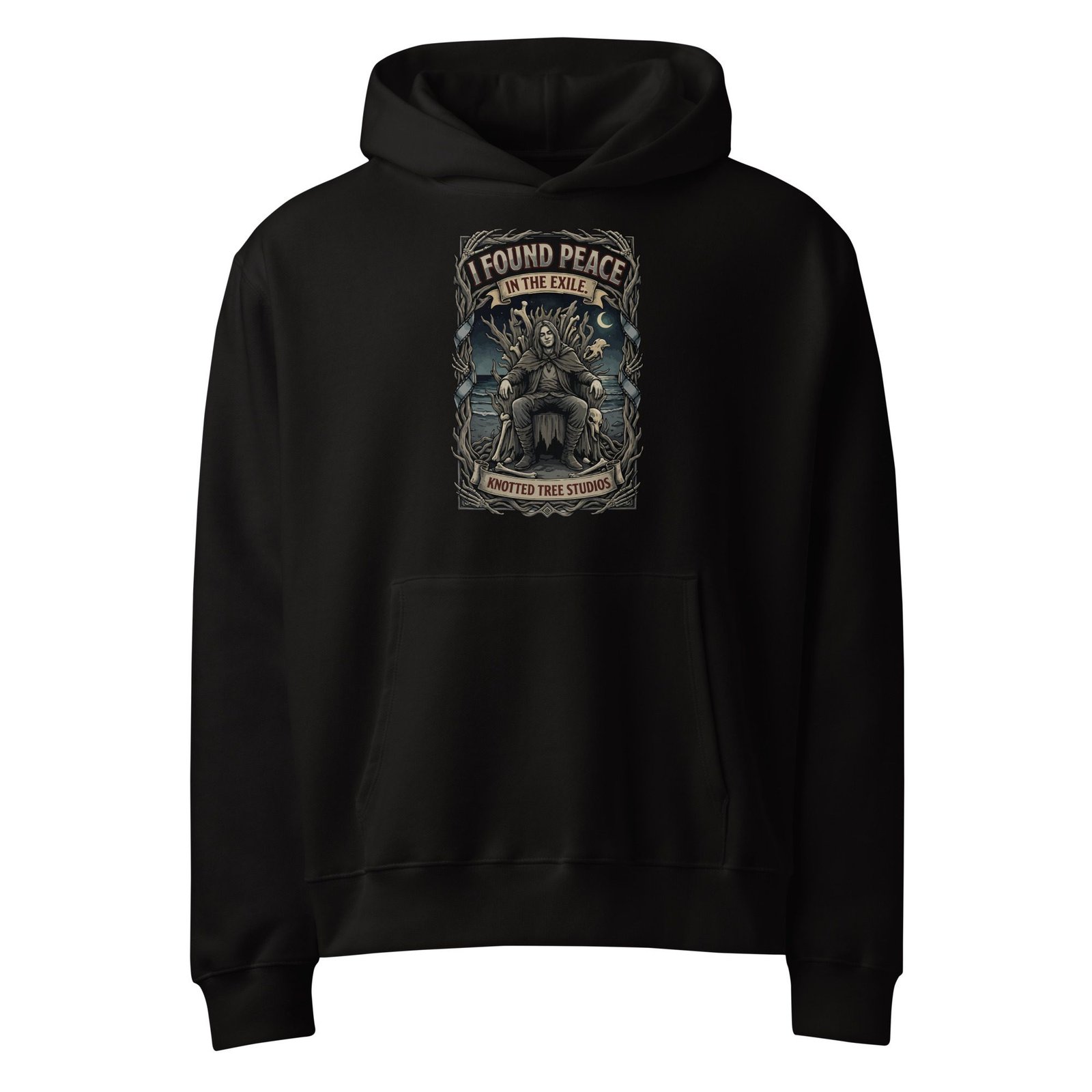 Dark Art Graphic Hoodie | I Found Peace In The Exile | Knotted Tree Studios