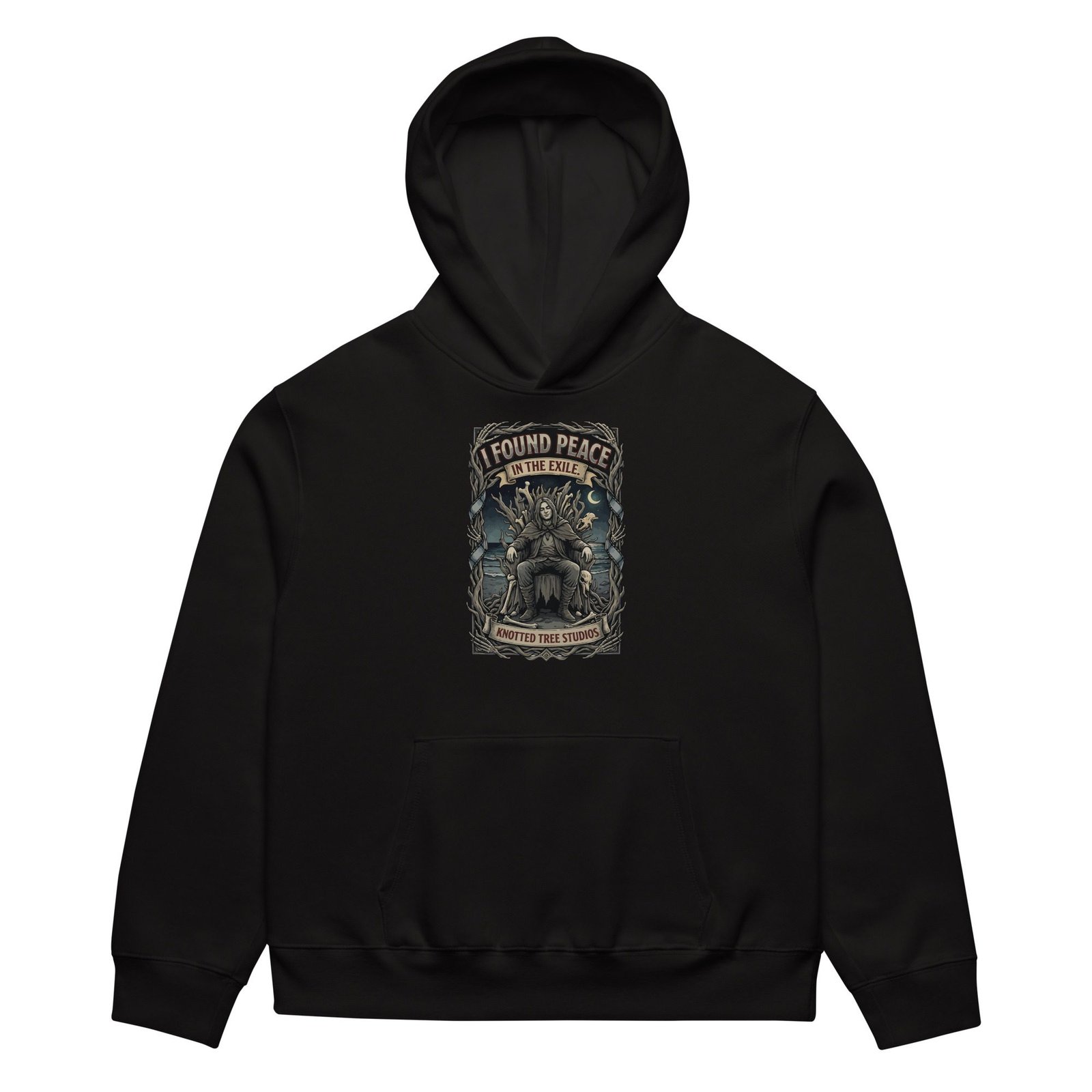 Dark Art Graphic Hoodie | I Found Peace In The Exile | Knotted Tree Studios - Image 3