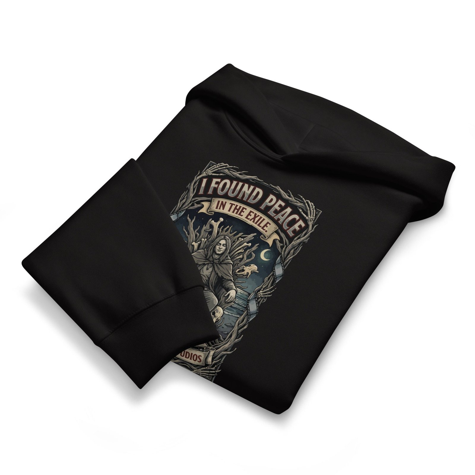 Dark Art Graphic Hoodie | I Found Peace In The Exile | Knotted Tree Studios - Image 5