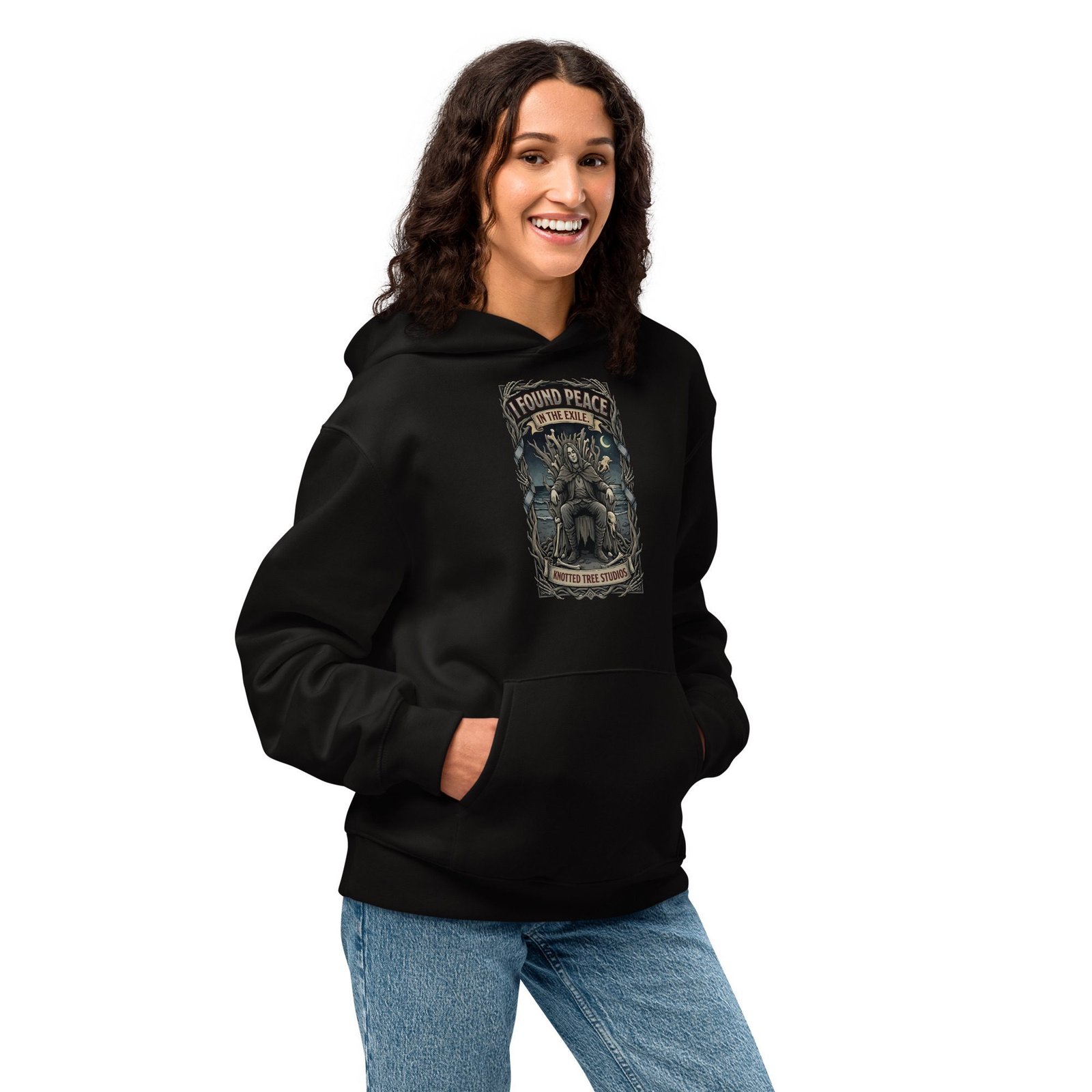 Dark Art Graphic Hoodie | I Found Peace In The Exile | Knotted Tree Studios - Image 8