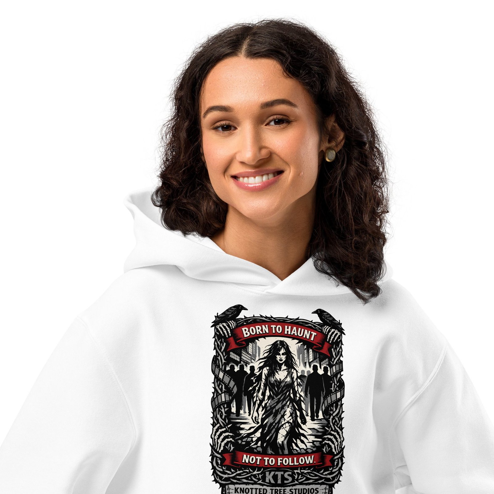 Dark Art Graphic Hoodie | Born To Haunt | Knotted Tree Studios - Image 3