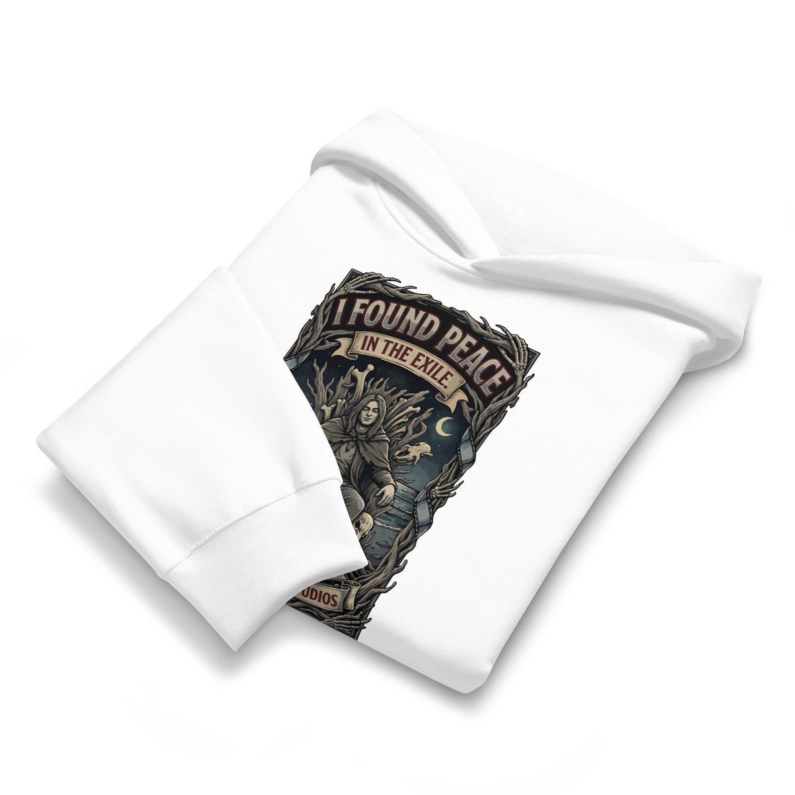 Dark Art Graphic Hoodie | I Found Peace In The Exile | Knotted Tree Studios - Image 4