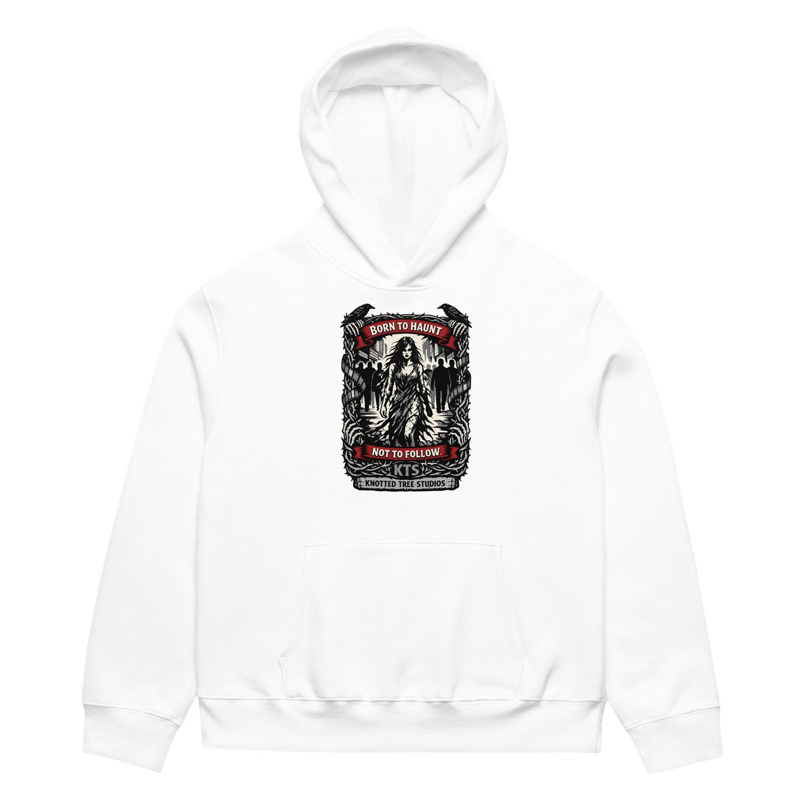 Dark Art Graphic Hoodie | Born To Haunt | Knotted Tree Studios - Image 2