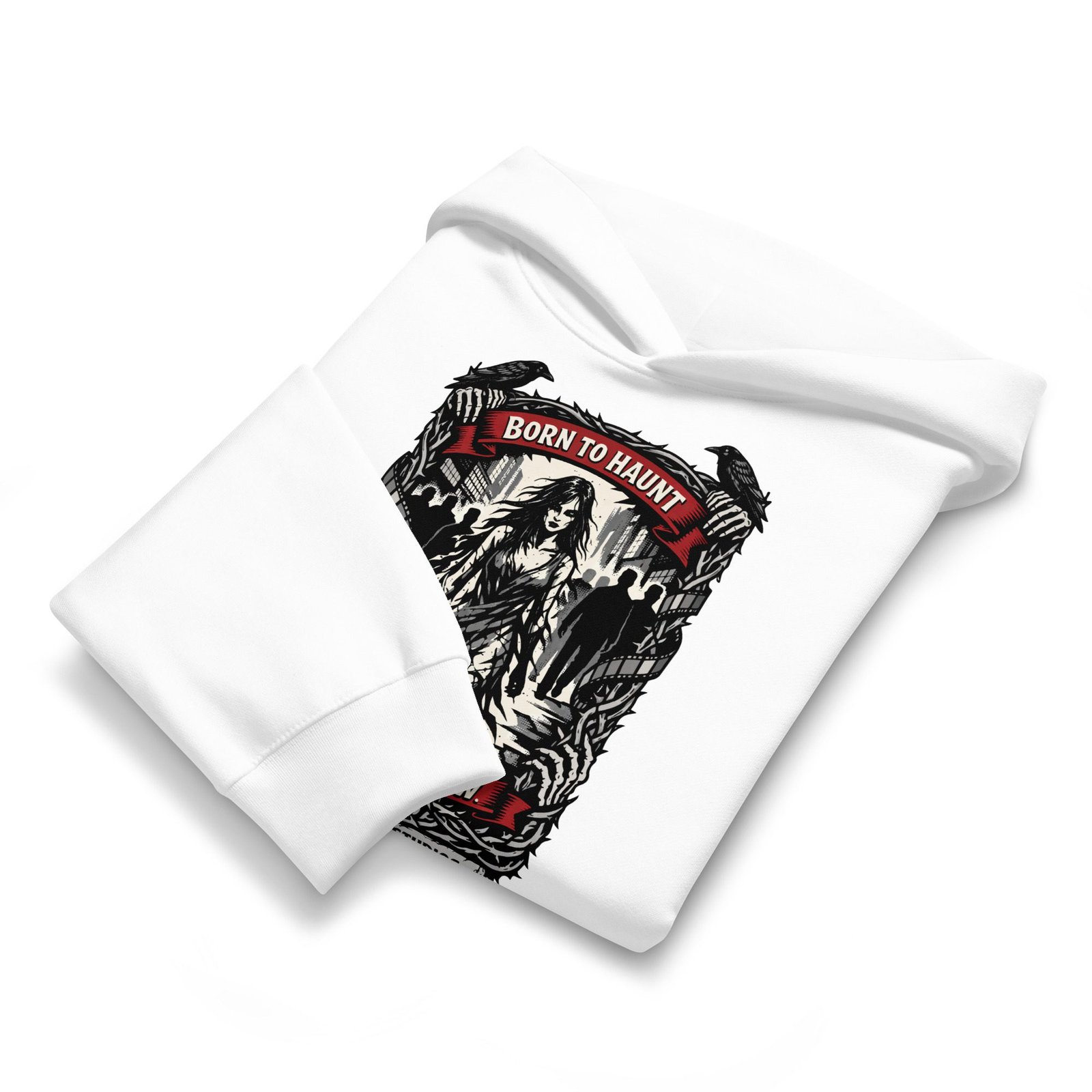 Dark Art Graphic Hoodie | Born To Haunt | Knotted Tree Studios - Image 6