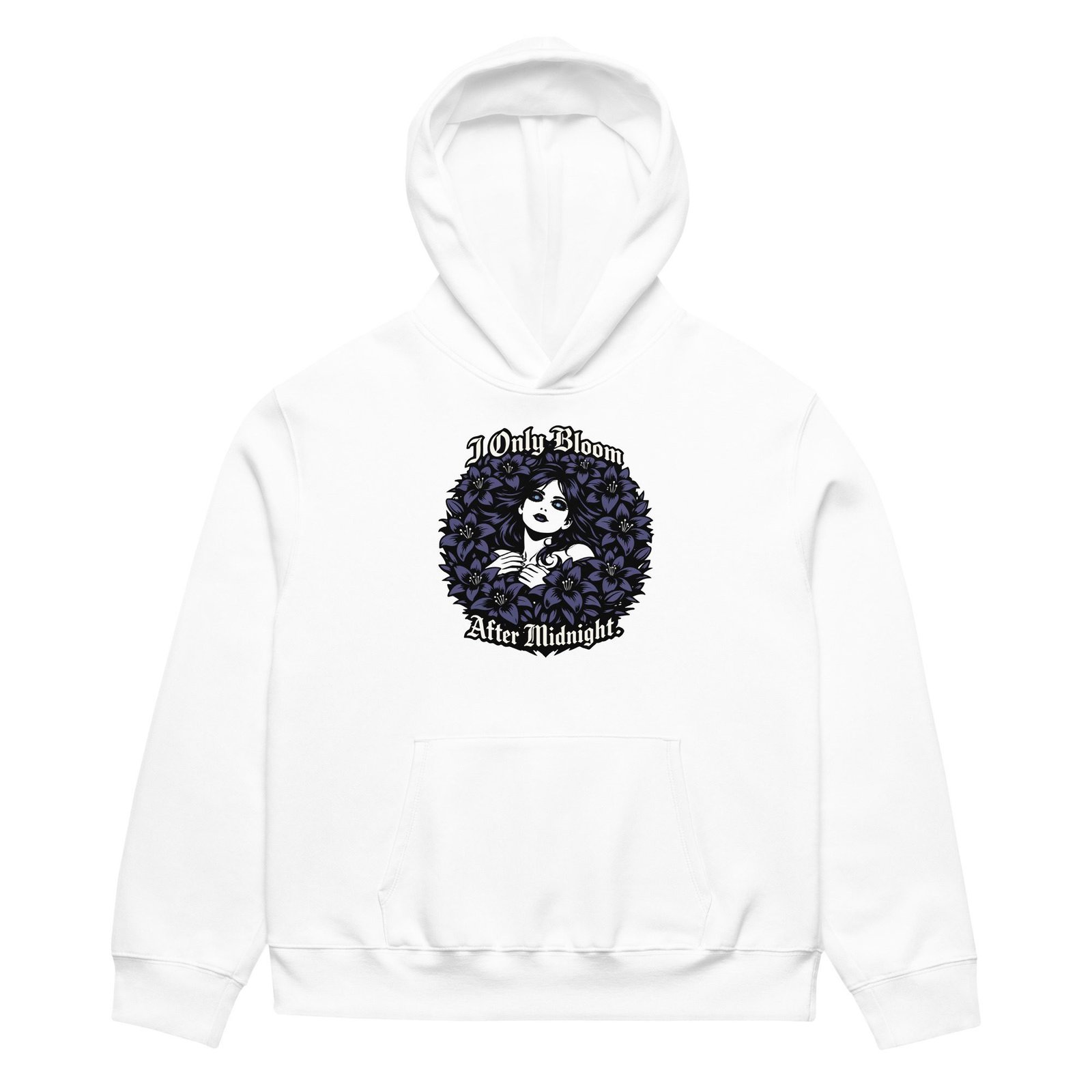 Dark Art Graphic Hoodie | I Only Bloom After Midnight | Knotted Tree Studios - Image 2