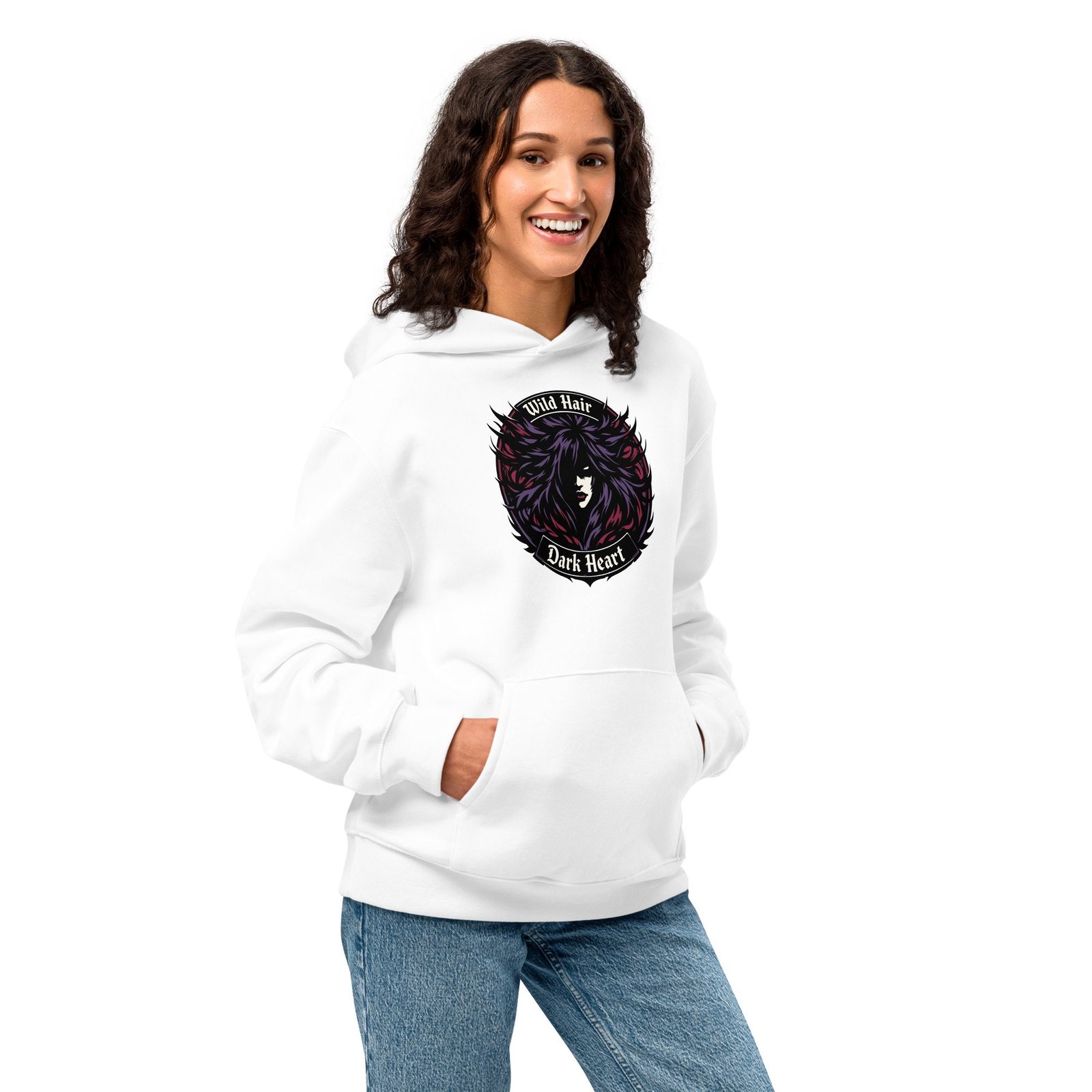 Dark Art Graphic Hoodie | Wild Hair, Dark Heart | Knotted Tree Studios - Image 6