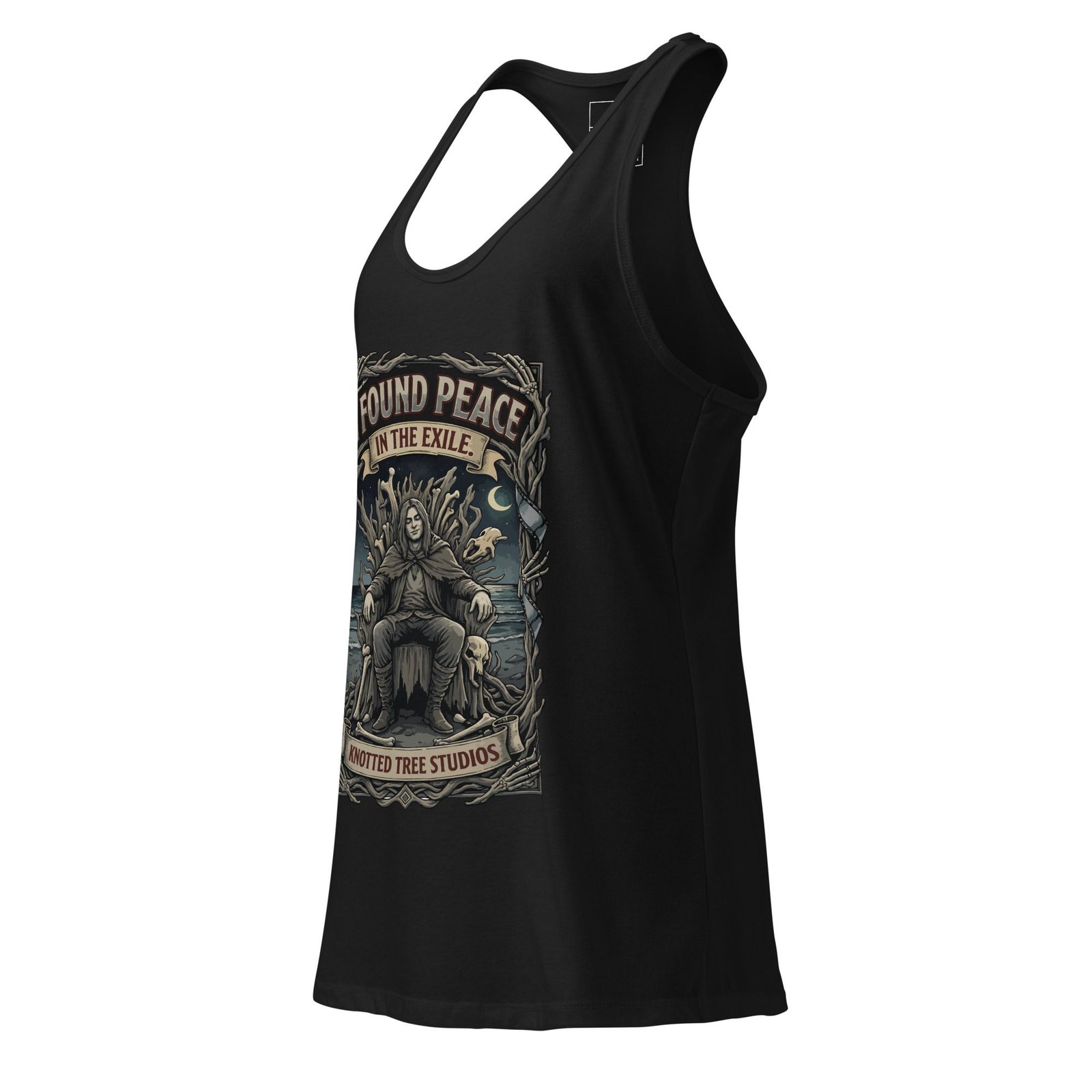 Women’s Dark Art Tank Top | I Found Peace In The Exile | Knotted Tree Studios - Image 3