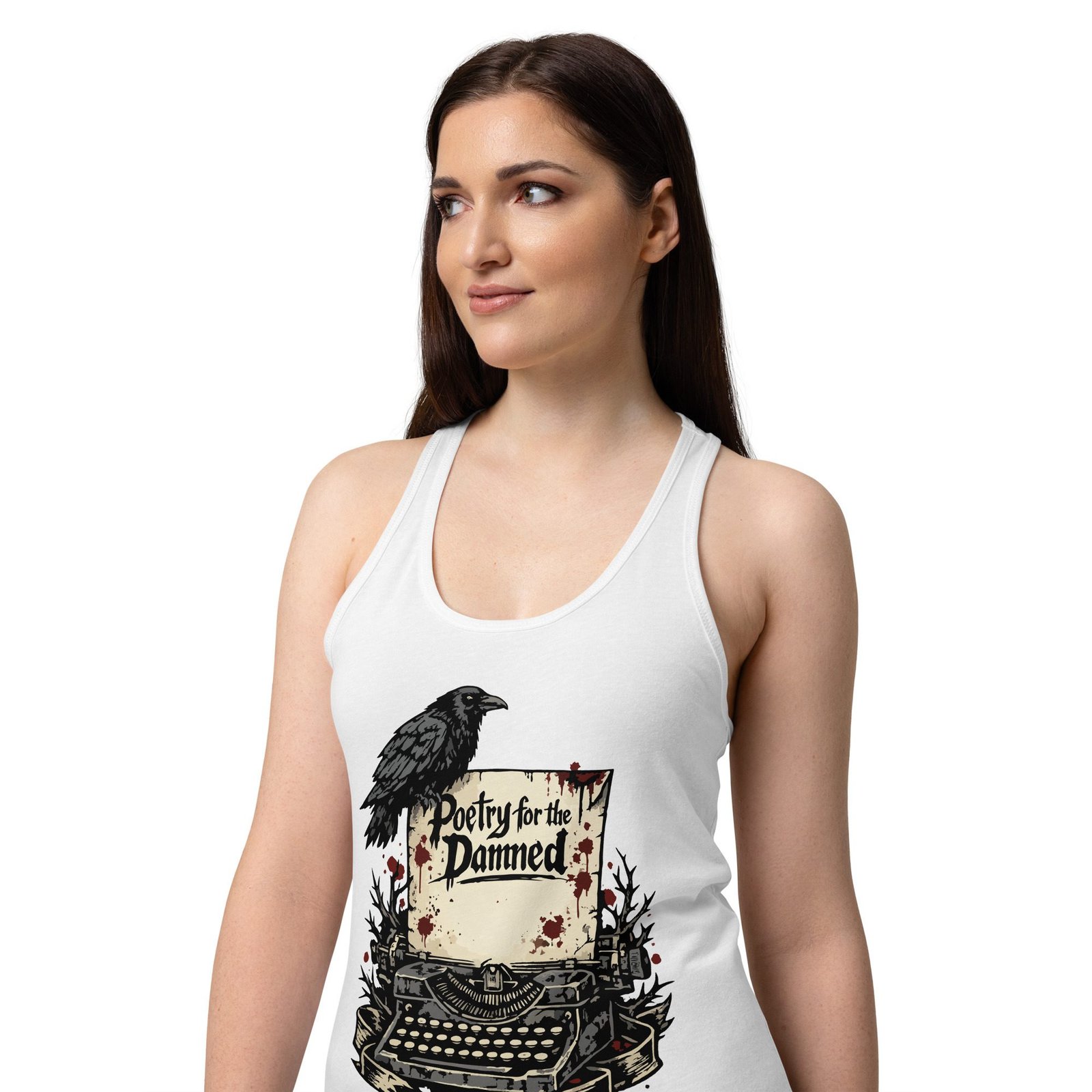 Women’s Dark Art Tank Top | Poetry For The Damned | Knotted Tree Studios - Image 4