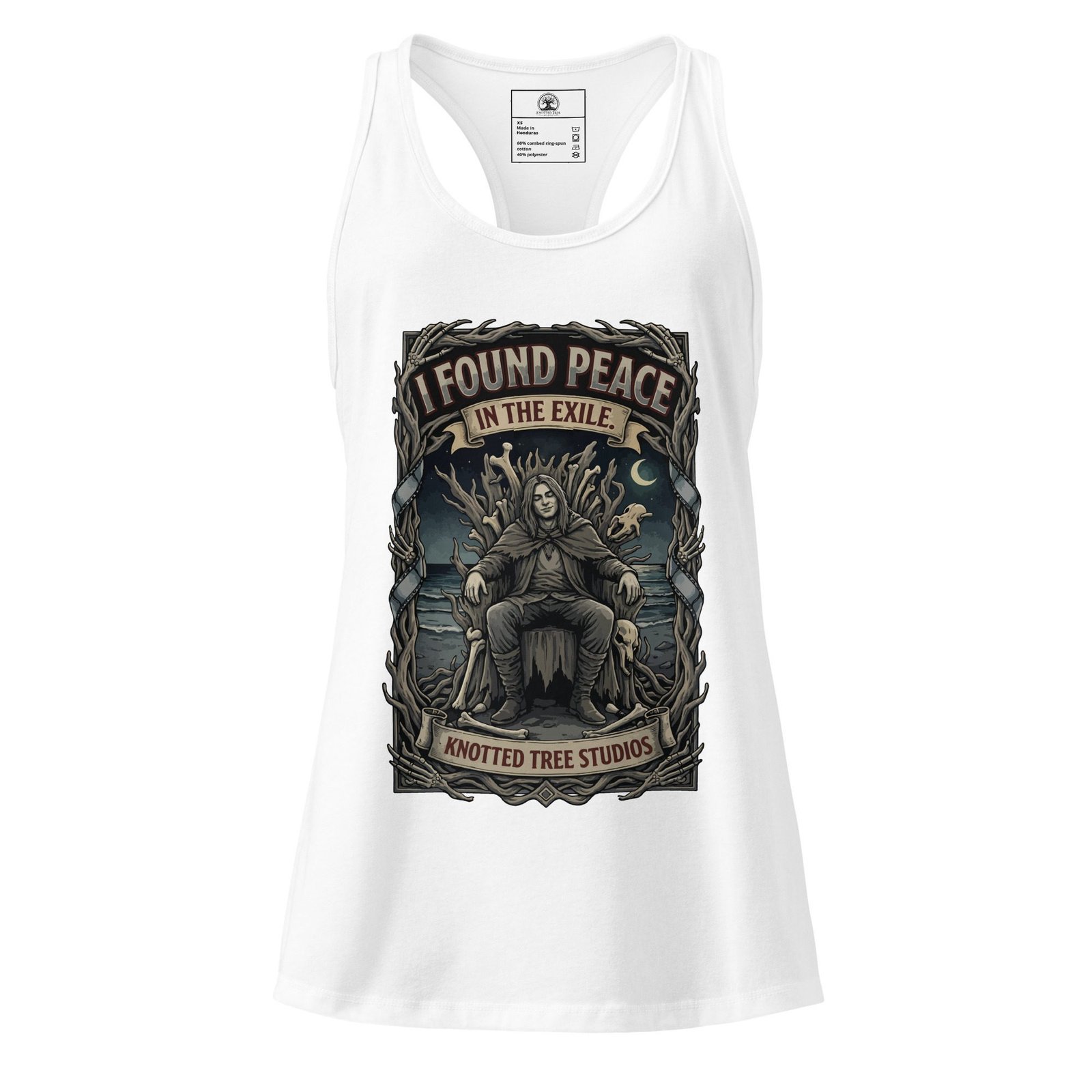 Women’s Dark Art Tank Top | I Found Peace In The Exile | Knotted Tree Studios - Image 2