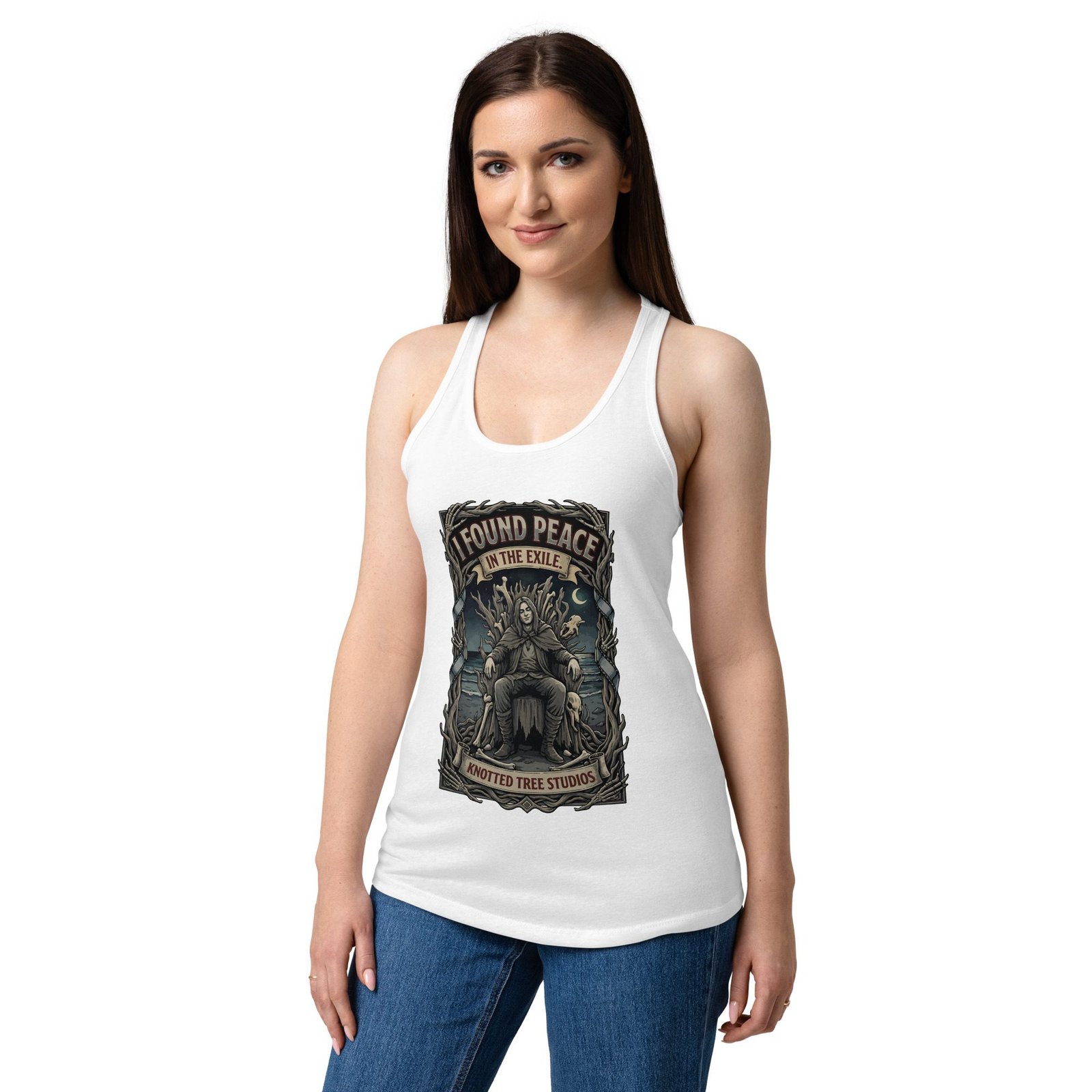 Women’s Dark Art Tank Top | I Found Peace In The Exile | Knotted Tree Studios - Image 7