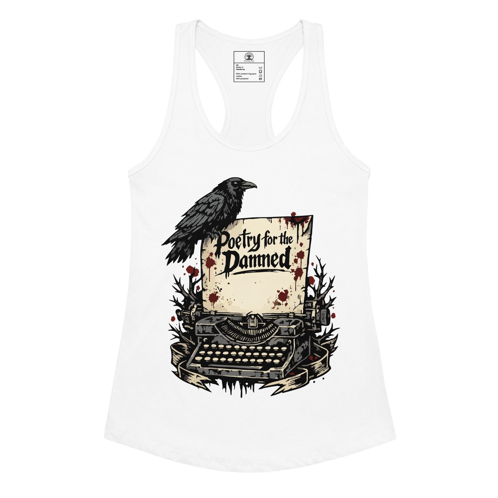 Women’s Dark Art Tank Top | Poetry For The Damned | Knotted Tree Studios - Image 3