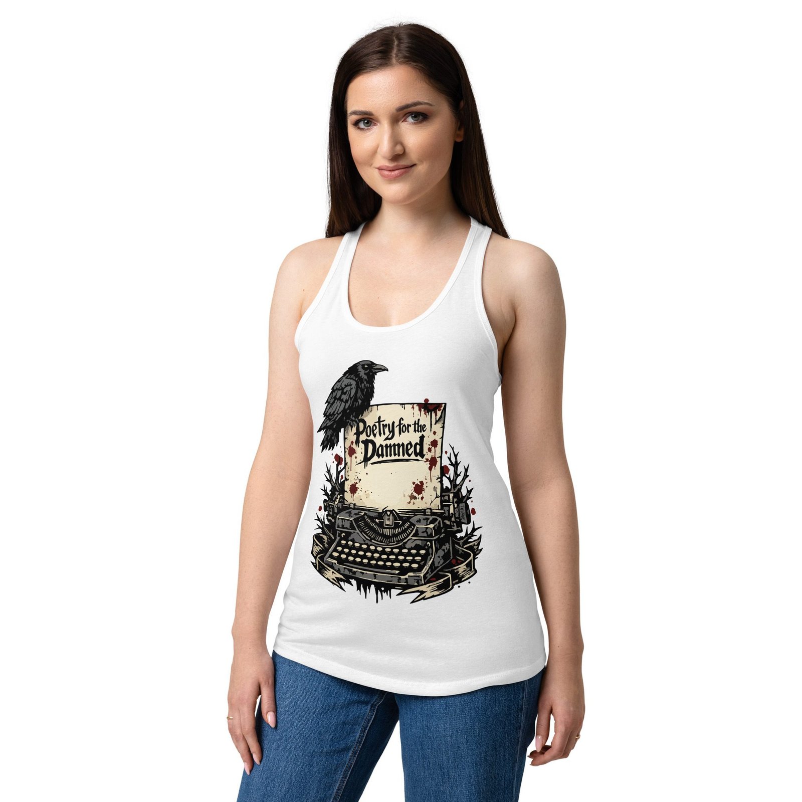 Women’s Dark Art Tank Top | Poetry For The Damned | Knotted Tree Studios - Image 6