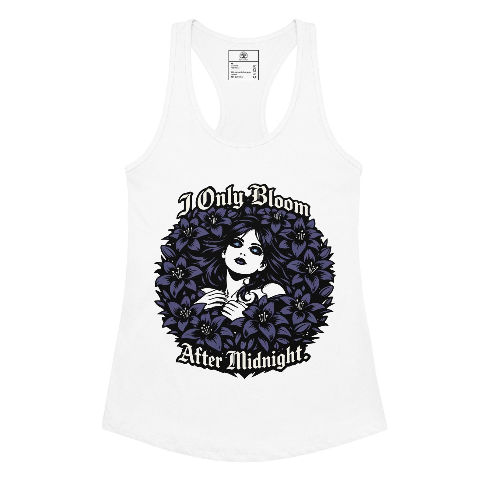 Women’s Dark Art Tank Top | I Only Bloom After Midnight | Knotted Tree Studios - Image 3