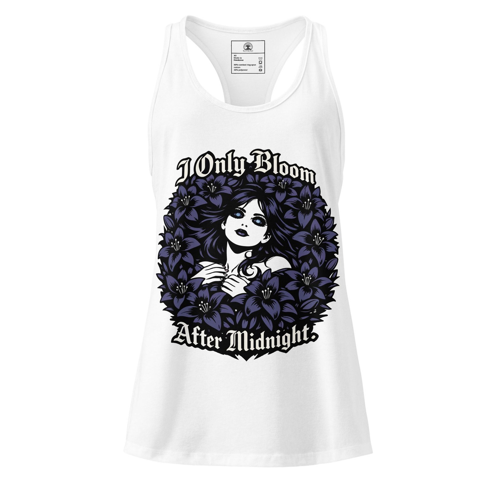 Women’s Dark Art Tank Top | I Only Bloom After Midnight | Knotted Tree Studios