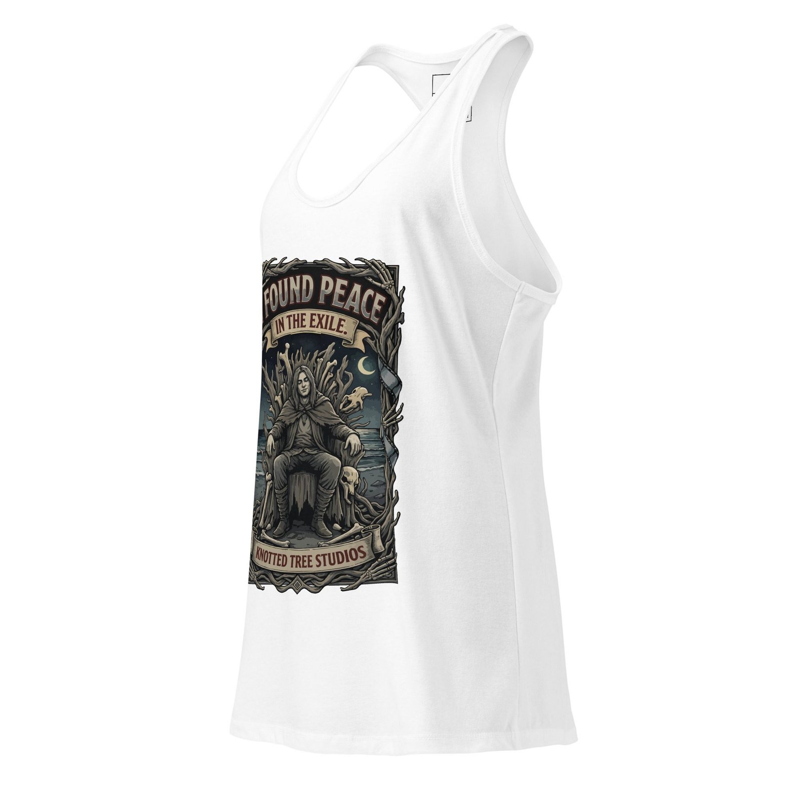 Women’s Dark Art Tank Top | I Found Peace In The Exile | Knotted Tree Studios - Image 4