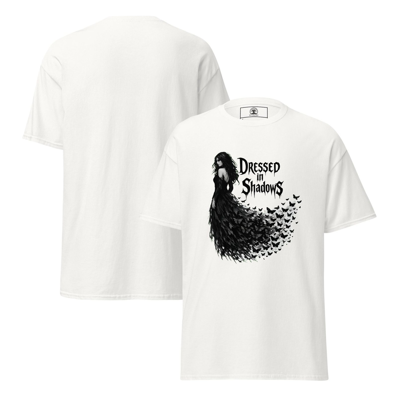 Dark Art Graphic Tee | Dressed In Shadows | Knotted Tree Studios - Image 2