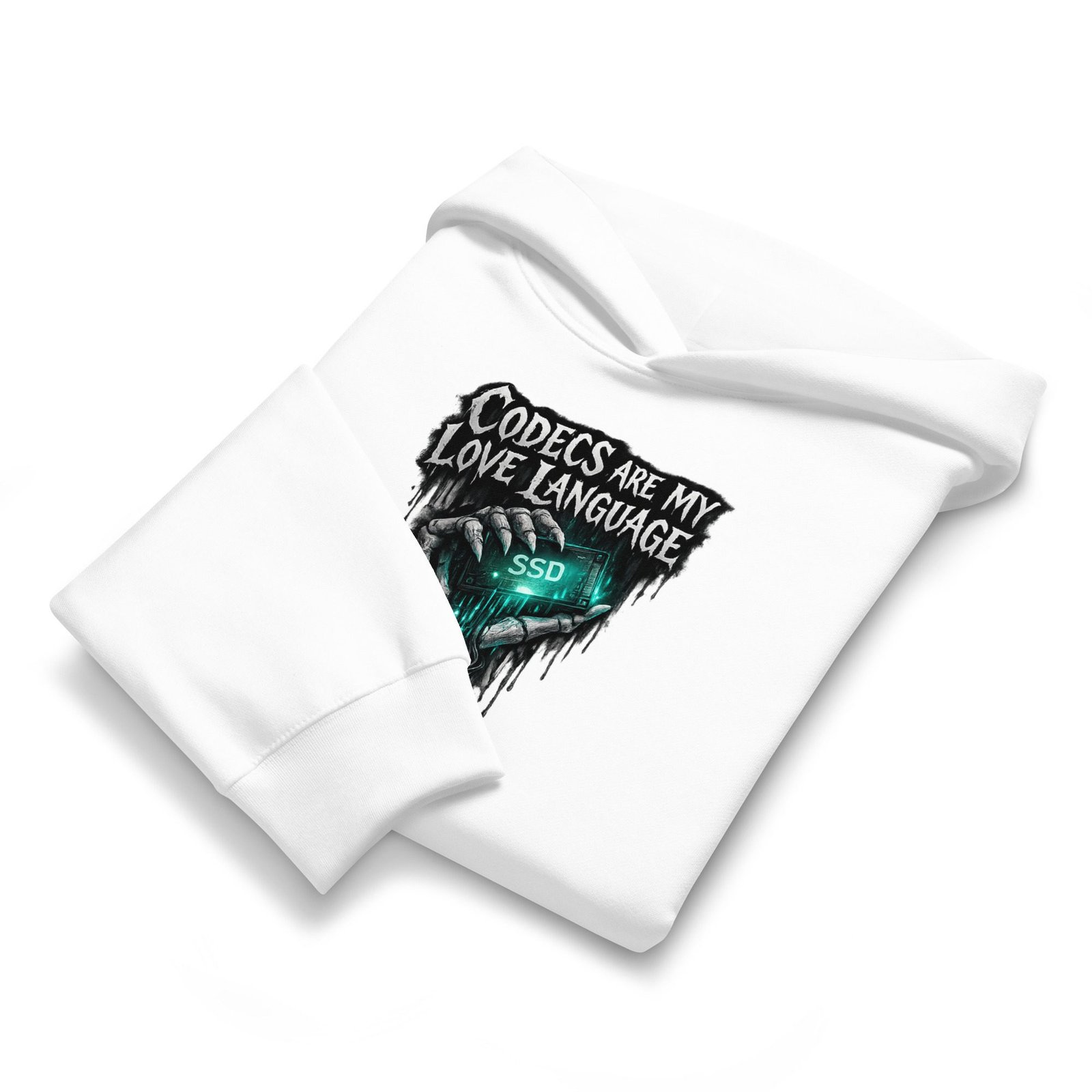 Dark Art Graphic Hoodie | Codecs Love Language | Knotted Tree Studios - Image 2