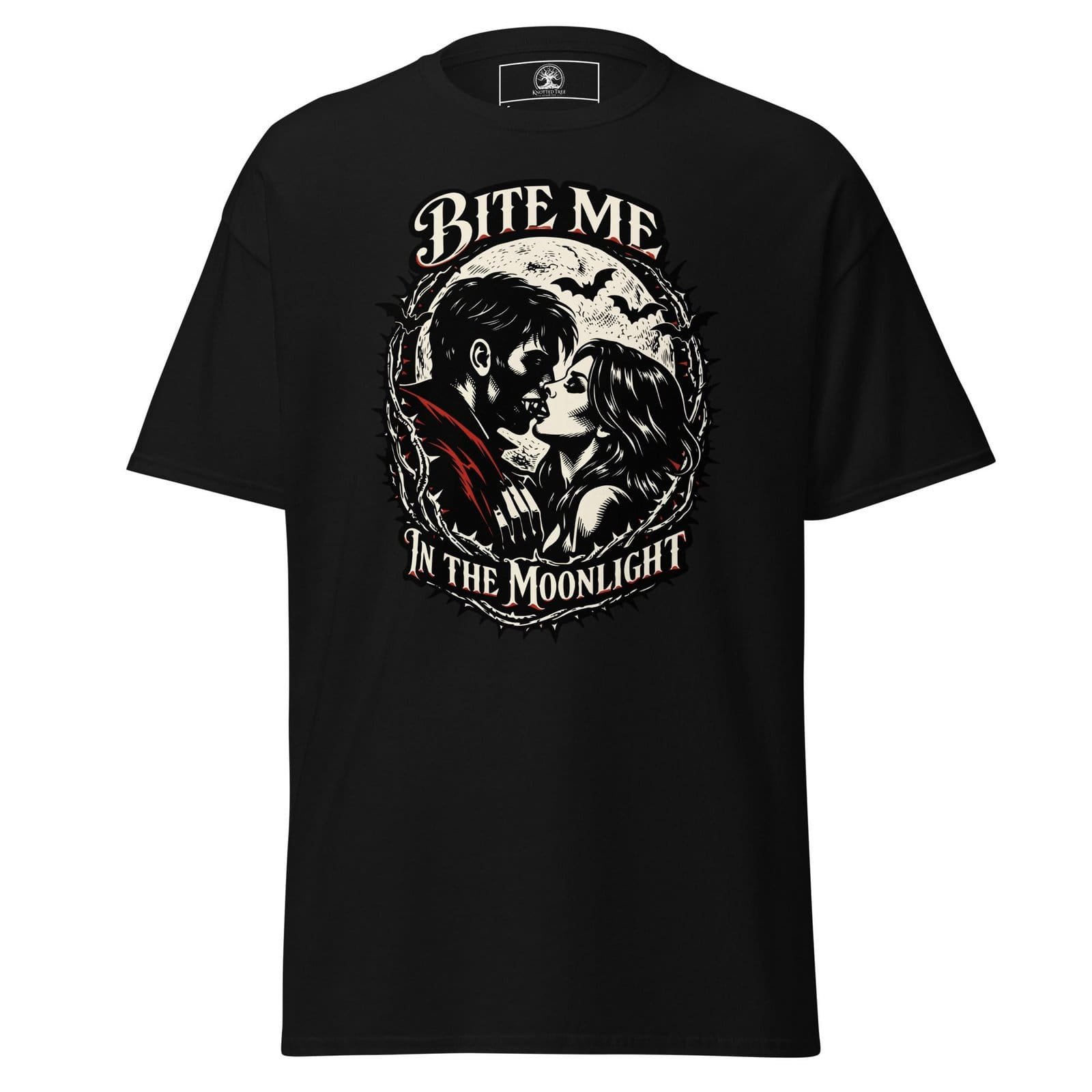 Dark Art Graphic Tee | Bite Me In The Moonlight | Knotted Tree Studios