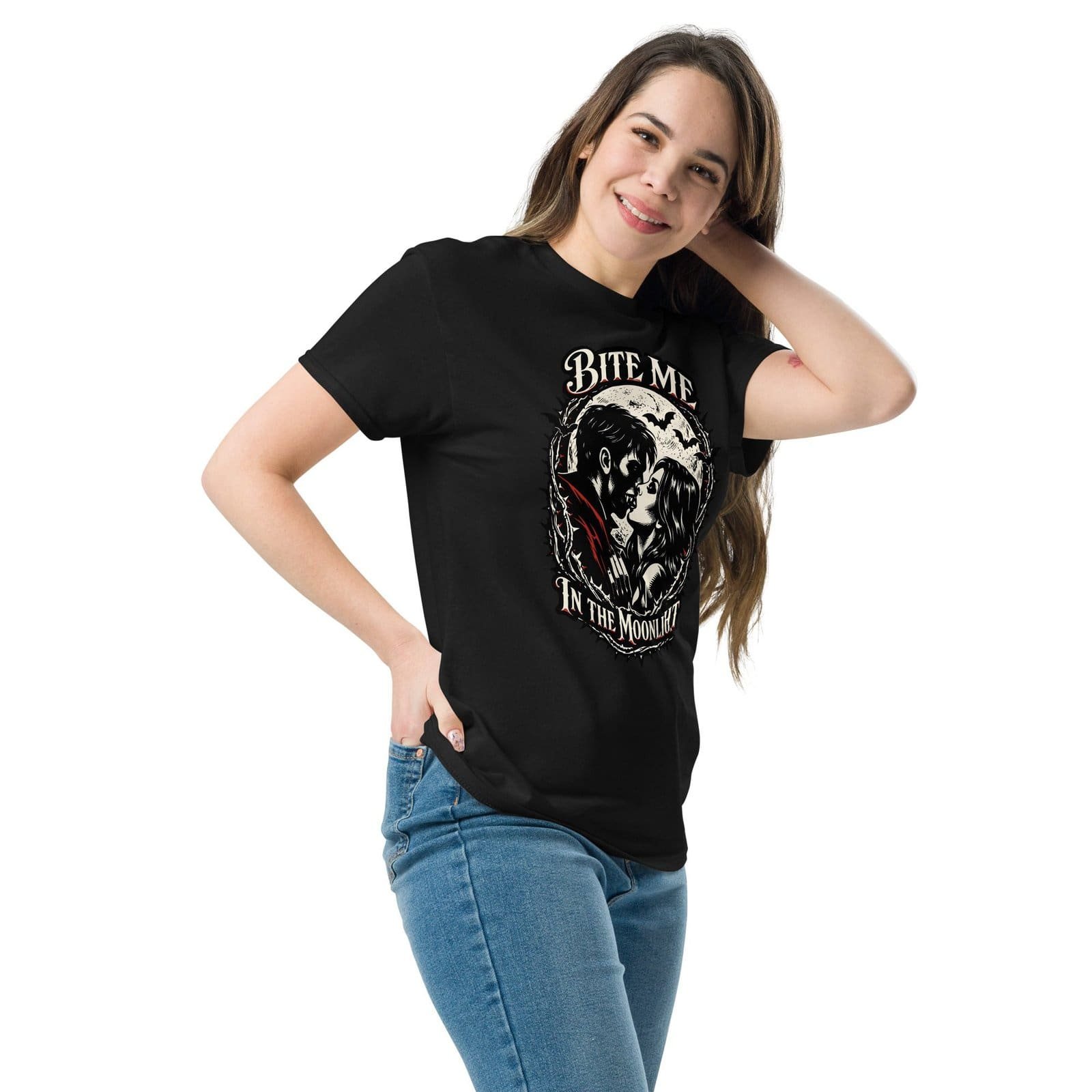 Dark Art Graphic Tee | Bite Me In The Moonlight | Knotted Tree Studios