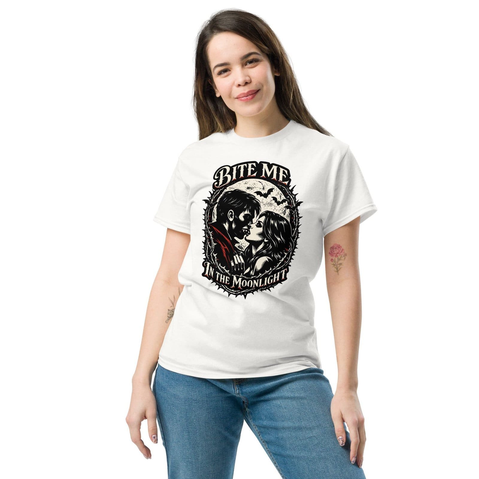 Dark Art Graphic Tee | Bite Me In The Moonlight | Knotted Tree Studios