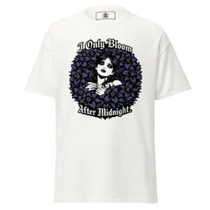 Dark Art Graphic Tee | I Only Bloom After Midnight | Knotted Tree Studios