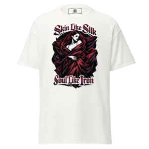 Dark Art Graphic Tee | Skin Like Silk, Soul Like Iron | Knotted Tree Studios