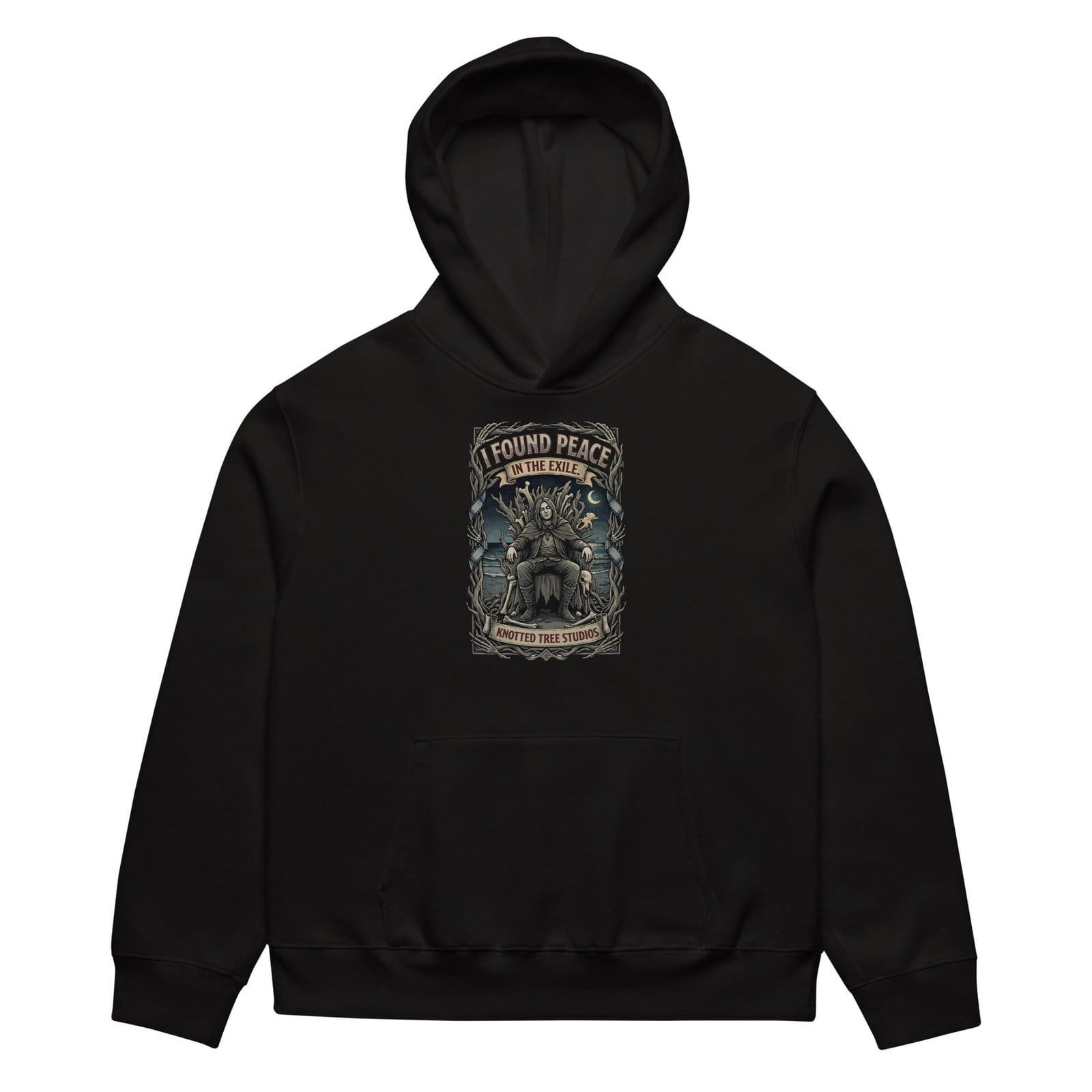 Dark Art Graphic Hoodie | I Found Peace In The Exile | Knotted Tree Studios