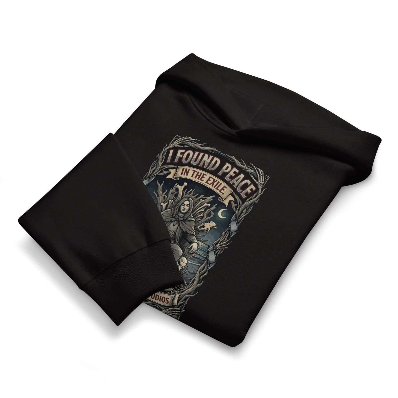 Dark Art Graphic Hoodie | I Found Peace In The Exile | Knotted Tree Studios