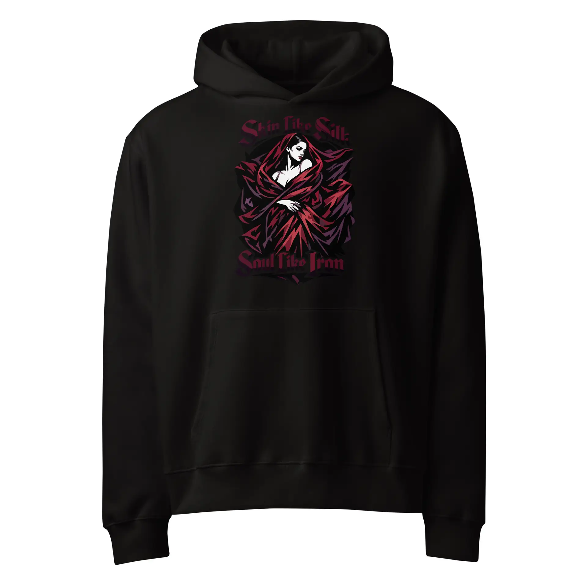 Dark Art Graphic Hoodie | Skin Like Silk, Soul Like Iron | Knotted Tree Studios