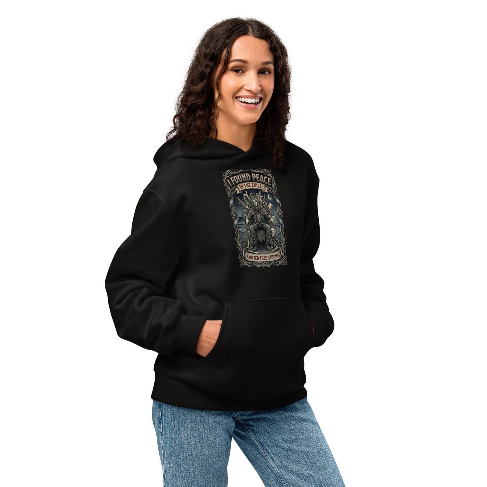 Dark Art Graphic Hoodie | I Found Peace In The Exile | Knotted Tree Studios