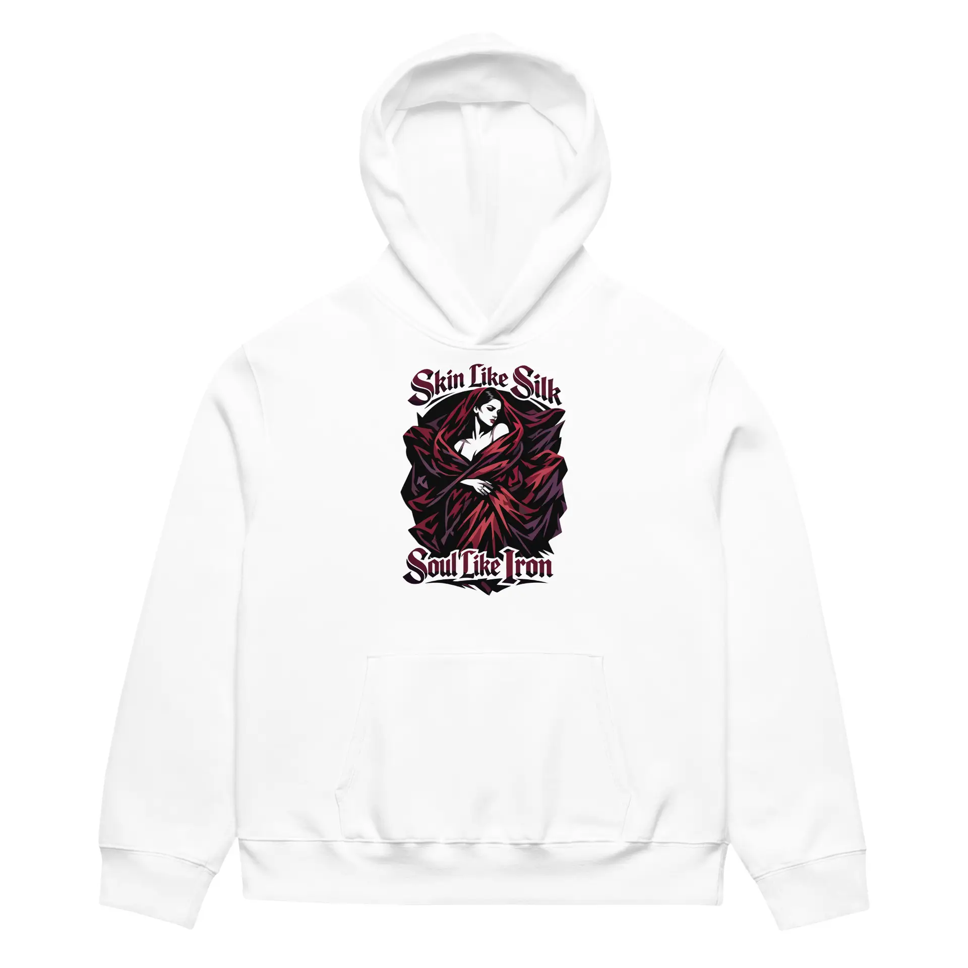 Dark Art Graphic Hoodie | Skin Like Silk, Soul Like Iron | Knotted Tree Studios