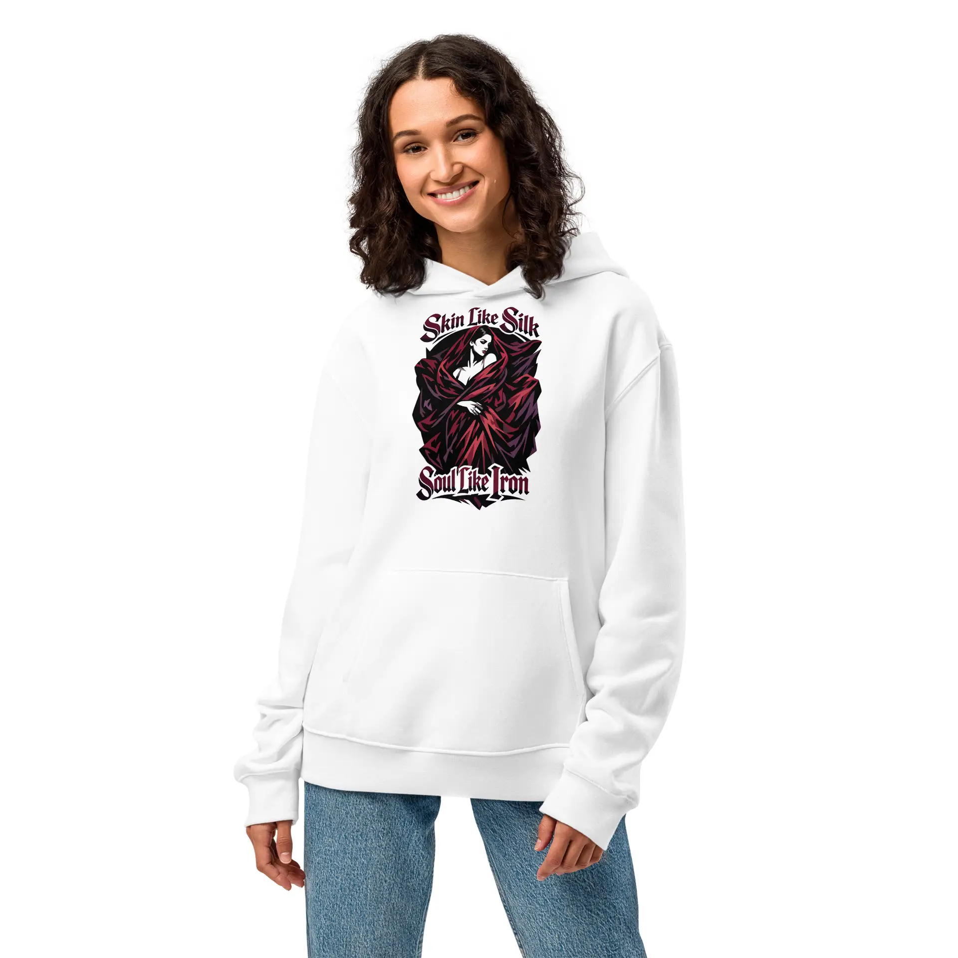 Dark Art Graphic Hoodie | Skin Like Silk, Soul Like Iron | Knotted Tree Studios