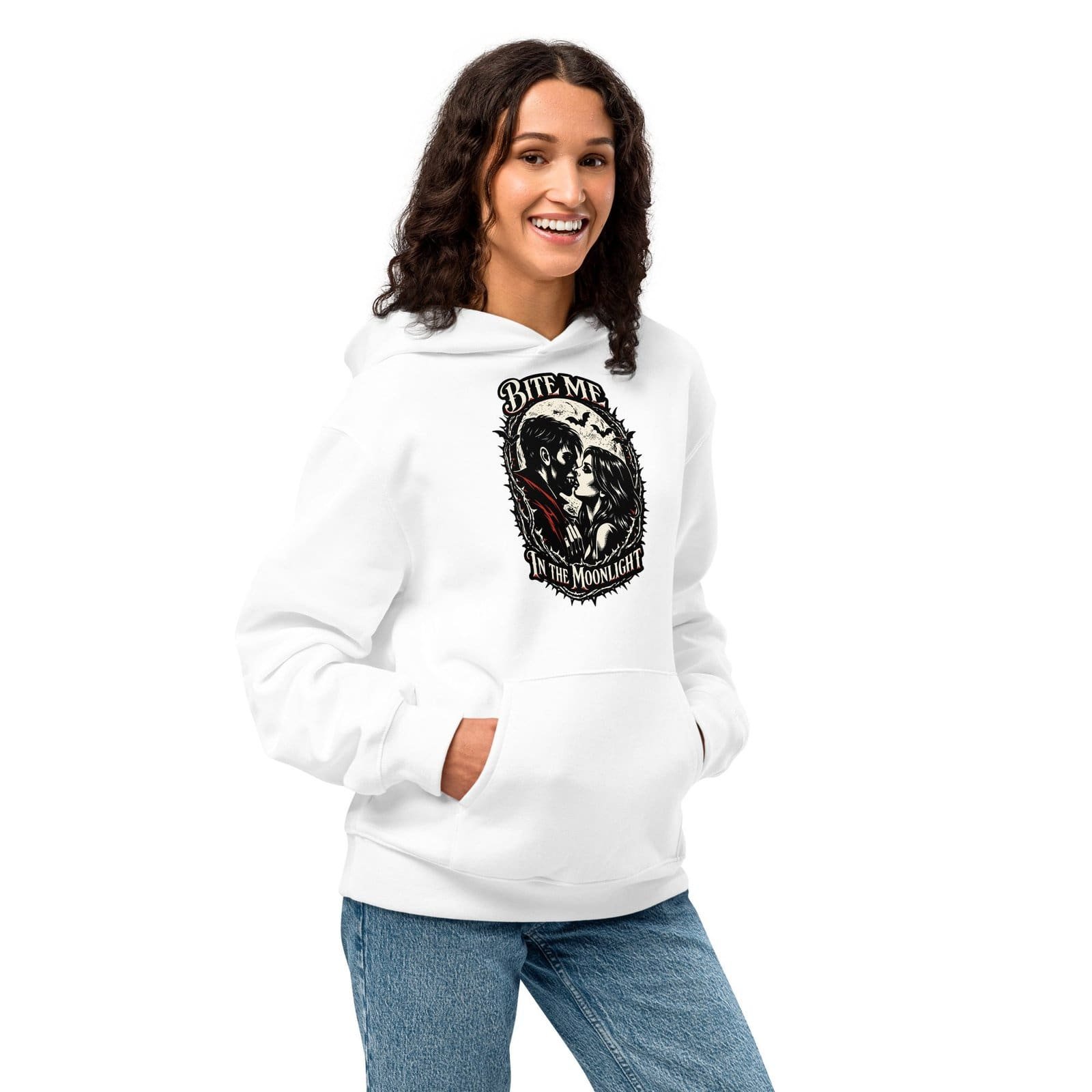 Dark Art Graphic Hoodie | Bite Me In The Moonlight | Knotted Tree Studios